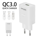 QC3.0 Fast Charging Phone USB Adapter Charger with USB Cable