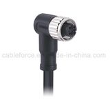 M12 4pin Female Right Angled Molded with Cable Plug for Sensor and Actuator