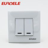 European Series PC White 2 Gang Wall Switch