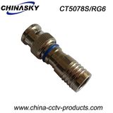 CCTV Male Compression Connector BNC for RG6 Cable (CT5078S/RG6)