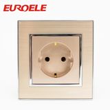 EU Type Gold Color 250V 86*86mm Single Wall Socket