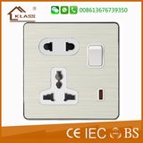 5pins Universal Single Power 13A Electrical Sockets with Switch