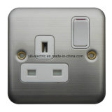 British Style 13A 1 Gang Switch Nickel Plated Brass Socket
