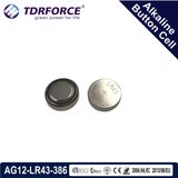 Mercury&Cadmium Free China Factory Bulk Alkaline Button Cell for Watch (1.5V AG12/LR43)