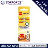 Alkaline Dry Battery with Ce Approved for Toy 12PCS in Carton Box (LR03-AAA Size)