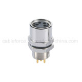 M8 4pin Female Panel Rear Mounting Connector for Sensor with PCB Contacts