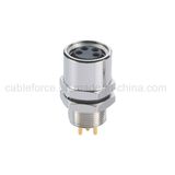 M8 4pin Female Panel Rear Mounting Connector for Sensor with PCB Contacts