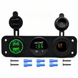 Car 12V 2 USB Cigarette Lighter Sockets Adapter Charger with Digital LED Voltmeter