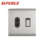 Strong Plate Stainless Steel Sliver Color Switch and Socket