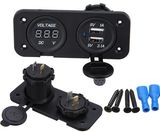 Dual USB Charger Socket/Adapter/Charger/Digital Voltmeter 12V-24V