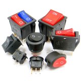 6A 250V Red Black White Momentary Rocker Switch on off on for Automation Devices
