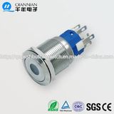 19mm 1no Nc/2no 2nc Resetable Self-Locking Flat DOT Illuminated IP67 Ik10 Push Button Switch