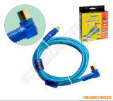 Ssuoer 1.5m Double Loop Gold Plated Connector TV AV Cable for CATV (AV-TV03-1.8M-Gold-Blue-Double Loop-Color Box)