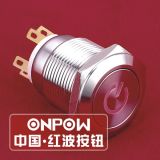 Onpow 19mm Spot Illuminated Spdt Stainless Steel Push Button Switch (LAS1GQ-11DT/S) (Dia. 19mm) (CE, CCC, RoHS, REECH)