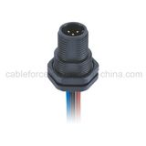 M12 5pin Male Circular Panel Mount Receptacle Connector with Plastic Screw