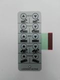 Custom Epoxy Plate 3m Adhesive Flexible LED Membrane Switch with Ten Key Metal Dome