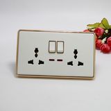 UK Standard Double Mf /Universal Socket with Switch with Neon