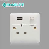Hot Sales 1 Gang USB Wall Socket with Switch OEM
