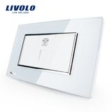 Livolo China Manufacturer 2 Gang Tel Wall Telephone Socket (VL-C392T-81/82)