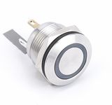 Metal 19mm Reset Stainless Steel LED Illuminated Pushbutton Switch