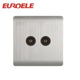 Stainless Steel 2 Gang Satellite Socket and TV Socket