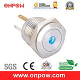 Onpow 16mm Illuminated Push Button Switch with Long Pin Terminal (GQ16F-10D/JL/R/12V/S, 16mm, CE, CCC, RoHS)