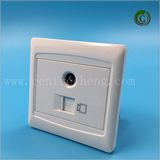 Multifunction TV&Tel Socket Wall Socket Plastic Socket White Socket Square Socket Electrical Socket