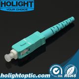 Sc Om3 Fiber Optic Connector with Aqua Housing