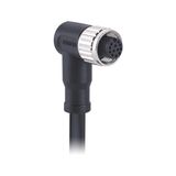 M12 Female Connector 12pin 90 Degree Cable Connector for Sensor and Actuator