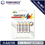 (AA/HR6) 2100mAh Rechargeable Nickel Metal Hydride Long Service Life Battery with Ios9001 for Microphone