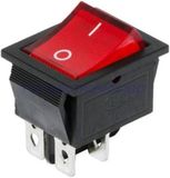 Red Button on off 4p Dpst Boat Rocker Switch