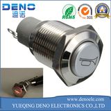 LED Latching Type Metal Waterproof Flat Push Button Switch