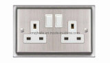 British Standard 1 Gang Switched Socket, Double Poletwin Socket