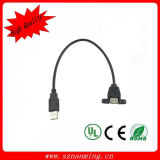 USB Cable Panel Mount Male to Female with Lock Screw