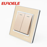 Sliver Touch Point 86*86mm Gold Acrylic 2 Gang Wall Switch