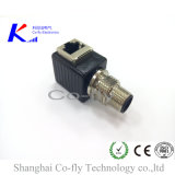 3 4 5 6 Pins Female RJ45 with M12 Male Right Angle Plug Connector