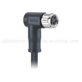 M8 3pin Female Right Angled Molded Cable Connector for Sensor with IP67 Rating