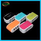 Fluorescent 3 Ports Multifunction 2A Phone Charging Plug for Android/Ios