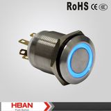 19mm Stainless Steel Ring Illuminated Momentary Push Button Switch