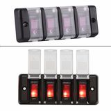 4 Red LED Rocker Switch Panel Circuit Breaker Car RV Marine Boat