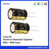 250V 4.7UF Aluminum Electric Capacitor Long Life 8*12mm