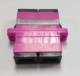 Sc Duplex Om4 Violet with Flange Fiber Optical Adapter
