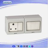 IP55 4 Gang Switch and 1 Gang South Africa Socket Waterproof Wall Switch Socket