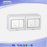 IP55 2 Gang Switch and 2 Gang Australia Socket Waterproof Wall Switch Socket