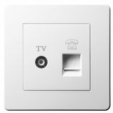 2 Gang TV + Rj11 Telephone Socket Outlet