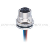 M12 Female Circular Connector 4pin D-Code Waterproof Wire Connector with IP67 Rating
