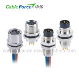 M8 4pin Female Panel Mount Connector for Industrial Automation with Wires