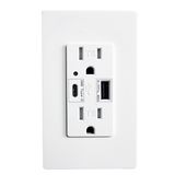 15A USB Type a & C USB Port USB Wall Charger Socket UL Listed