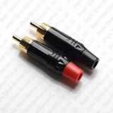 Golden Plated RCA Male Plug Soldering Connector Audio Video Adapter