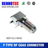 Right Angle 75 Ohm Through Hole F Female Connector